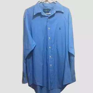 Ralph Lauren Herren blau Hemd Größe 16,5 Yarmouth 100 Baumwolle Pinpoint Kleid Top - Bild 1 von 12