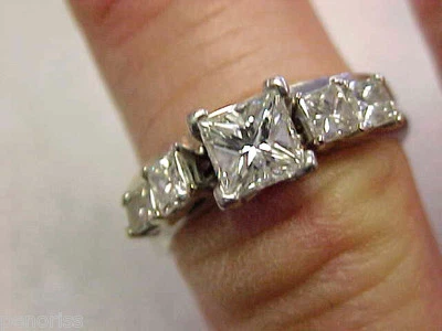 Highest Quality Princess Cut Diamond Wedding Engagement Ring Set Plat  size 5.5  Foto 1 de 4