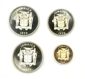 Jamaika PP Münzlot 1971 & 1973 - 25c, 20c, 1c - Brilliant Proof - 4 Münzen - Bild 1 von 6