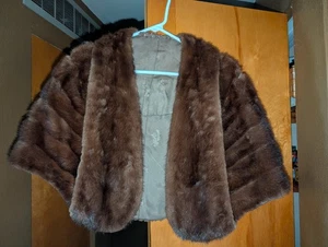 Mink Vintage Fur Stole Wrap Shrug One Size *READ - Picture 1 of 9