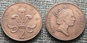 Coin Royaume-Uni 1993 2 pence Elizabeth II 3e effigie - Picture 1 of 3