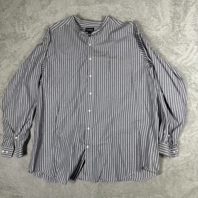 J Peterman Mens Medium Blue Vertical Striped Button Up Shirt 100% Cotton - Image 1 of 4