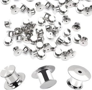 100 Stück Metall Stiftrücken Verschluss Halter Verschluss Silber - Bild 1 von 7
