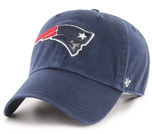 New England Patriots NFL Adult Men's Adjustable '47 Brand Navy Team Logo Hat Cap - Picture 1 of 4