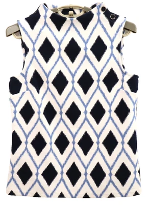 TALBOTS Women's Thick Stretch Cotton Tank Top Argyle Button Multicolor Size XS - Image 1 of 4