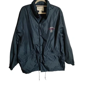 Vintage Eddie Bauer Men’s Windbreaker Jacket Hide Away Hood Navy Medium - Picture 1 of 6
