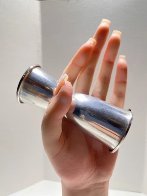 Alvin Sterling Silver Double Jigger Shot Glass Barware Mid Century Modern 28.6 G - Image 1 of 4