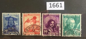 (1661) Switzerland Scott B91-94 USED CTO SEE IMAGE - Picture 1 of 1