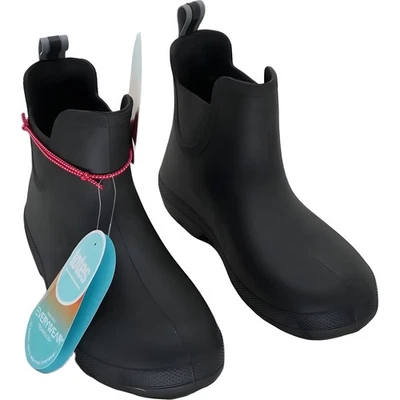 Botas de lluvia negras impermeables Chelsea sin cordones Totes para mujer talla 10M EE. UU. Foto 1 de 4