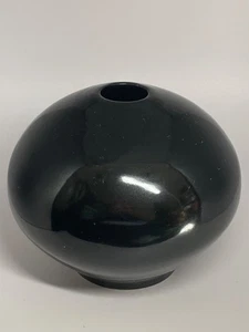 Vintage Black Orb Ball Vase, Artist Signed, 1980 - Picture 1 of 2