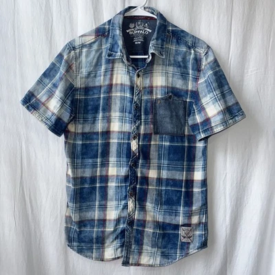 Buffalo David Bitton Denim Short Sleeve Button Front Shirt Men's Size M - Image 1 of 4