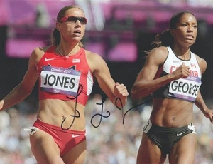 *LOLO JONES*FIRMADO*AUTOGRAFIADO*FOTO*8,5""X11""*US.*PISTA Y CAMPO*OLIMPIADAS*CERTIFICADO DE AUTENTICIDAD* - Imagen 1 de 2