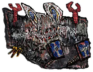 Original JUSTIN AERNI Painting circa 2019 surreal pop art robot : MACK_01 - Picture 1 of 1