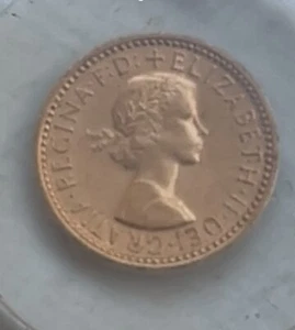 1955 GREAT BRITAIN QUEEN ELIZABETH II FARTHING BRONZE COIN KM# 895 - Picture 1 of 2