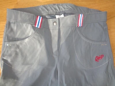 QHP Reithose Damenreithose grau farb. Akzente Strass Gr 40 - Bild 1 von 4