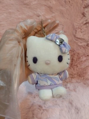 Rare! Hello​ Kitty x Rady Purple 4" Plush Doll Keychain Pre-owned VG Cond. - Image 1 of 4