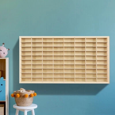 80 Grids for Hot Wheels 1:64 Diecast Car Matchbox Wood Display Shelf Storage - Image 1 of 4