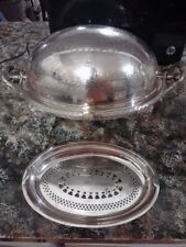  Very Nice James Dixon & Sons SilverPlate Revolving Serving Dish With Insert 