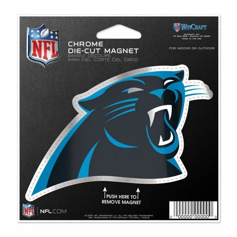 CAROLINA PANTHERS CHROME DIE-CUT VINYL MAGNET WEATHER RESISTANT 4"X4" Cover