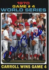 CLAY CARROLL CINCINNATI REDS  SIGNED 1971 STYLE CUSTOM CARD