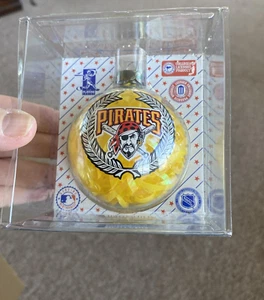Sports Collectors Series Pirates Yellow Glass Ornament not removed from box - Picture 1 of 5