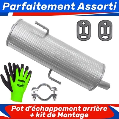 Pot d’échappement arrière pour Peugeot 206 1 I Hayon 1.1 1.4 1.6 (1998-2006) - Photo 1/3
