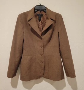 Vintage Vtg The Limited 4 Button Blazer Women Medium Brown Y2K, Made In USA - Picture 1 of 12