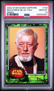 Obi-Wan Kenobi 2022 Star Wars Sapphire GREEN May the Force (34/50) PSA 10 GEM MT - Picture 1 of 2