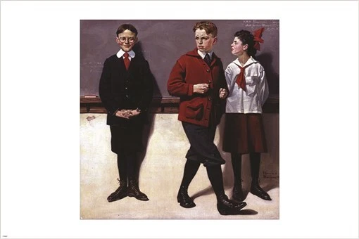 NORMAN ROCKWELL cousin reginald spells peloponnesus VINTAGE ART poster 12x18 - Image 1 of 1