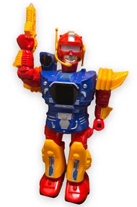 Robot Toy Red Blue Lights Sounds 360° Spinning Upper Body Moves Legs Action - Picture 1 of 10
