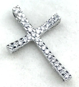 18k Diamond set Cross PENDANT_750 white gold_21 diamonds = 0.27ct_G colour - Picture 1 of 9