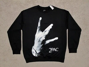 Licensed 2PAC "All Eyez On Me" black crewneck sweatshirt men's sz M tupac shakur - Picture 1 of 5
