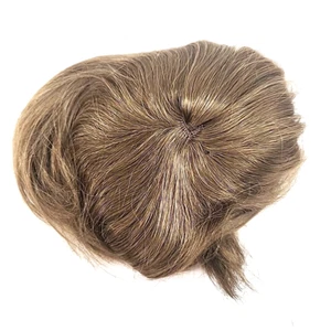 100% Human Hair Wiglet Gold Blond Women Clip On Hairpiece Thick Claw Wavy - Picture 1 of 9