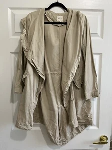 Silence + Noise Tan Asymmetrical Trench Jacket Size Small - Picture 1 of 7