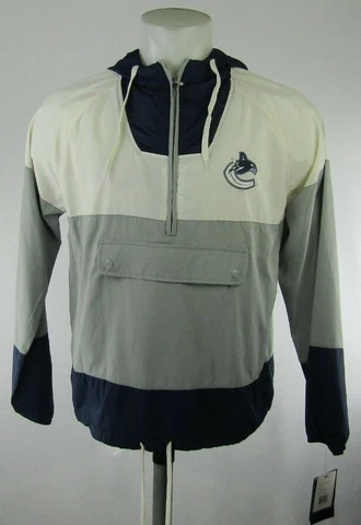 Vancouver Canucks NHL Womens G-III White Gray Blue Windbreaker Jacket XL Cover