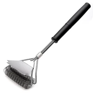 Bristle Free Bbq Grill Brush Safe Rust Resistant Stainless Steel Cleaner - Picture 1 of 27