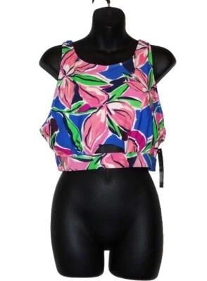 Catalina купальный костюм вырез плавать Майка цветочный размер XXL США продавец новый с ярлыком - Изображение 1 из 4