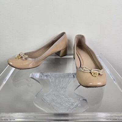 Zapatos de salón Tory Burch para mujer 6,5 beige tostado neutro Chelsea charol Foto 1 de 4