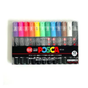 Posca Paint Pens Markers Extra Fine Point Set PC-1M | 12 Colors | US Seller - Picture 1 of 9