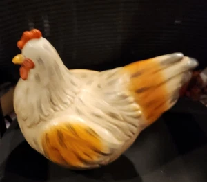 Large 15” Colorful Ceramic Pottery sitting Rooster Country Decor Farmhouse - Picture 1 of 6