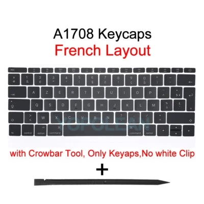 Teclado francés AZERTY teclas teclas teclas para Macbook Pro Retina 13" A1708 2016 2017 Foto 1 de 4