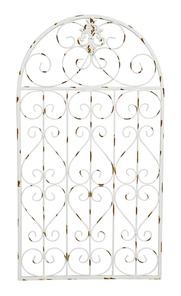 dekorative schnörkelige Wanddeko Wandobjekt als Metallgitter mit Halbbogen - Bild 1 von 1