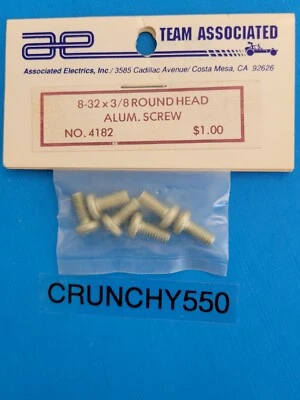 Team Associated 4182 Aluminum Screws 8-32 x 3/8 Round Head Gold (6) Alum RC Part - Image 1 of 3