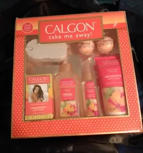 CALGON Take Me Away! Hawaiian Ginger Scent 7 Piece Bath Gift Set Kit NIB - Picture 1 of 12