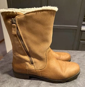 Bota de invierno Sorel para mujer talla 9,5 Emelie plegable impermeable cuero tostado gamuza - Imagen 1 de 12