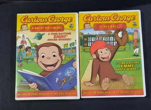 CURIOUS GEORGE PLAYS BALL! & DAY IN THE LIBRARY 2-TIME EMMY AWARDS 2 PACK DVD'S - Picture 1 of 7