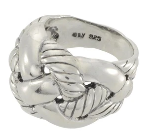 David Yurman Sterlingsilber geflochtener breiter Bandring mit Zopfmuster Größe 7 - Bild 1 von 5