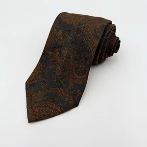 Vintage Polo Ralph Lauren Tie Paisley 100% Silk Handmade in USA EUC Mark Shale - Picture 1 of 6