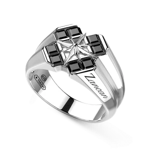 Anello ZANCAN Uomo in argento 925 ESA093-NE Misura 23 - Picture 1 of 1