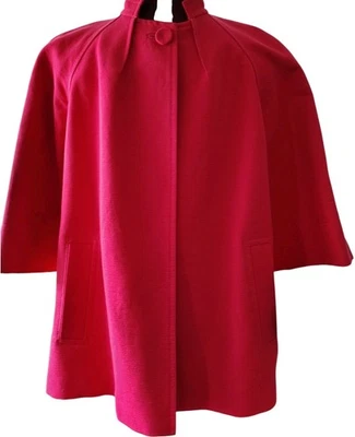 Talbots Size 14 Vibrant Pink Funnel-Neck Corduroy Coat Unworn Condition  - Image 1 of 4